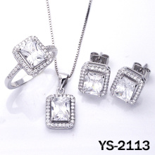 Bridal Jewelry 925 Silver Cubic Zirconia Wedding Jewellery Set.